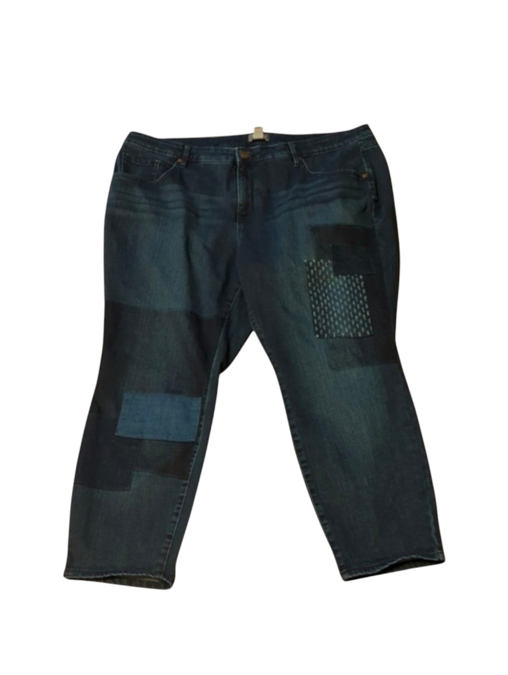 Martha Stewart Kneepatch Patchwork Skinny Jeans Petite 24WP